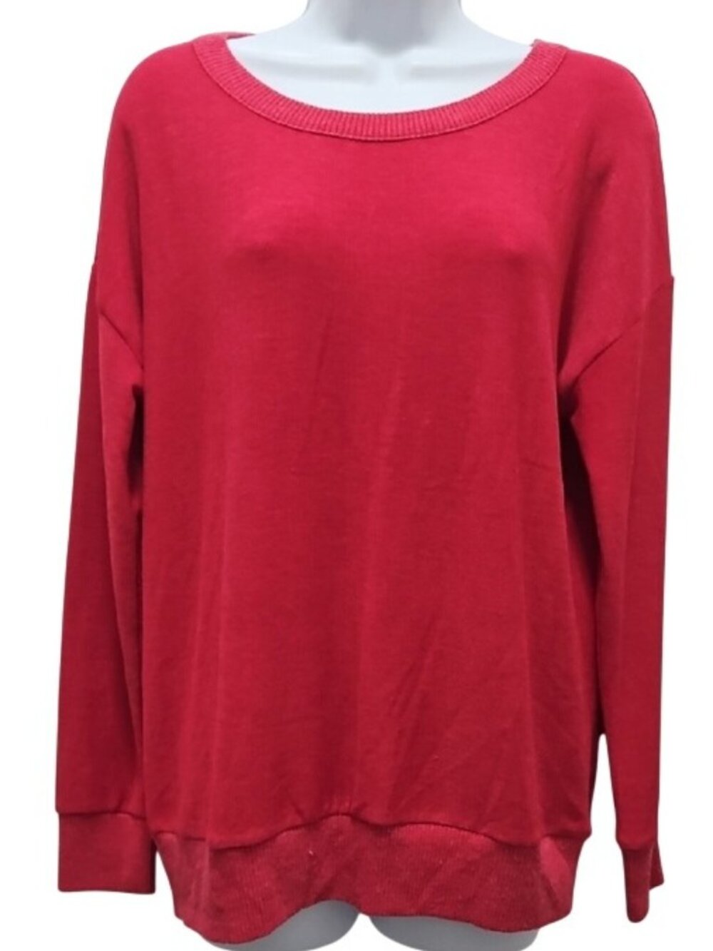 Chaser Red Lightweight Crewneck Sweater New Medium Red Women's Comfort